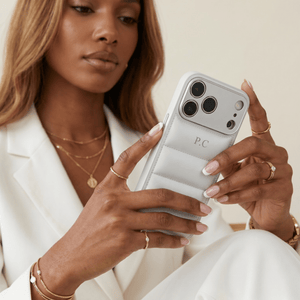White Puffer Leather iPhone Case - Poly Bands