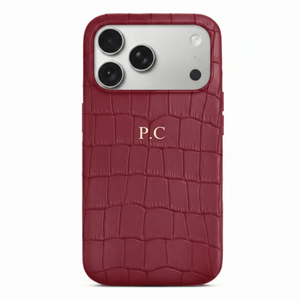 Wine Crocodile Texture Personalized Leather iPhone Case - Poly Bands