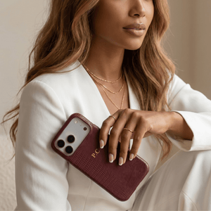 Wine Leather Snake iPhone Case - Poly Bands