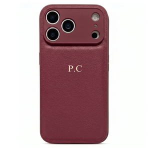 Wine Personalized Leather iPhone Case - Poly Bands