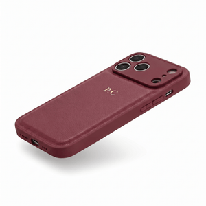 Wine Personalized Leather iPhone Case - Poly Bands