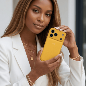 Yellow Leather iPhone Case - Poly Bands