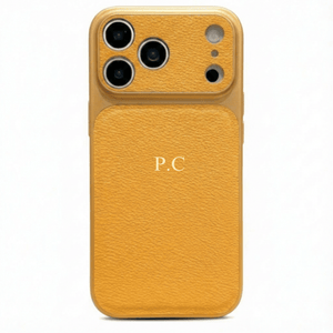 Yellow Personalized iPhone Case With Leather - Poly Bands