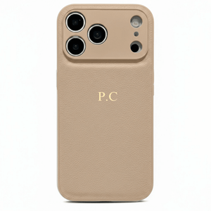 Beige Leather iPhone Case - Poly Bands
