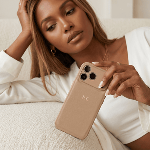 Beige Leather iPhone Case - Poly Bands