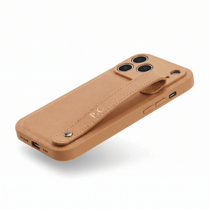 Beige Leather iPhone Case with Strap - Poly Bands