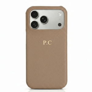 Beige Pebble Leather iPhone Case - Poly Bands