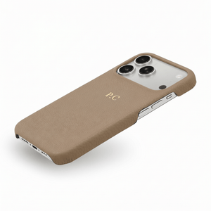 Beige Pebble Leather iPhone Case - Poly Bands