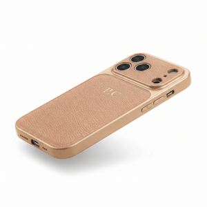 Beige Personalized iPhone Case With Leather - Poly Bands