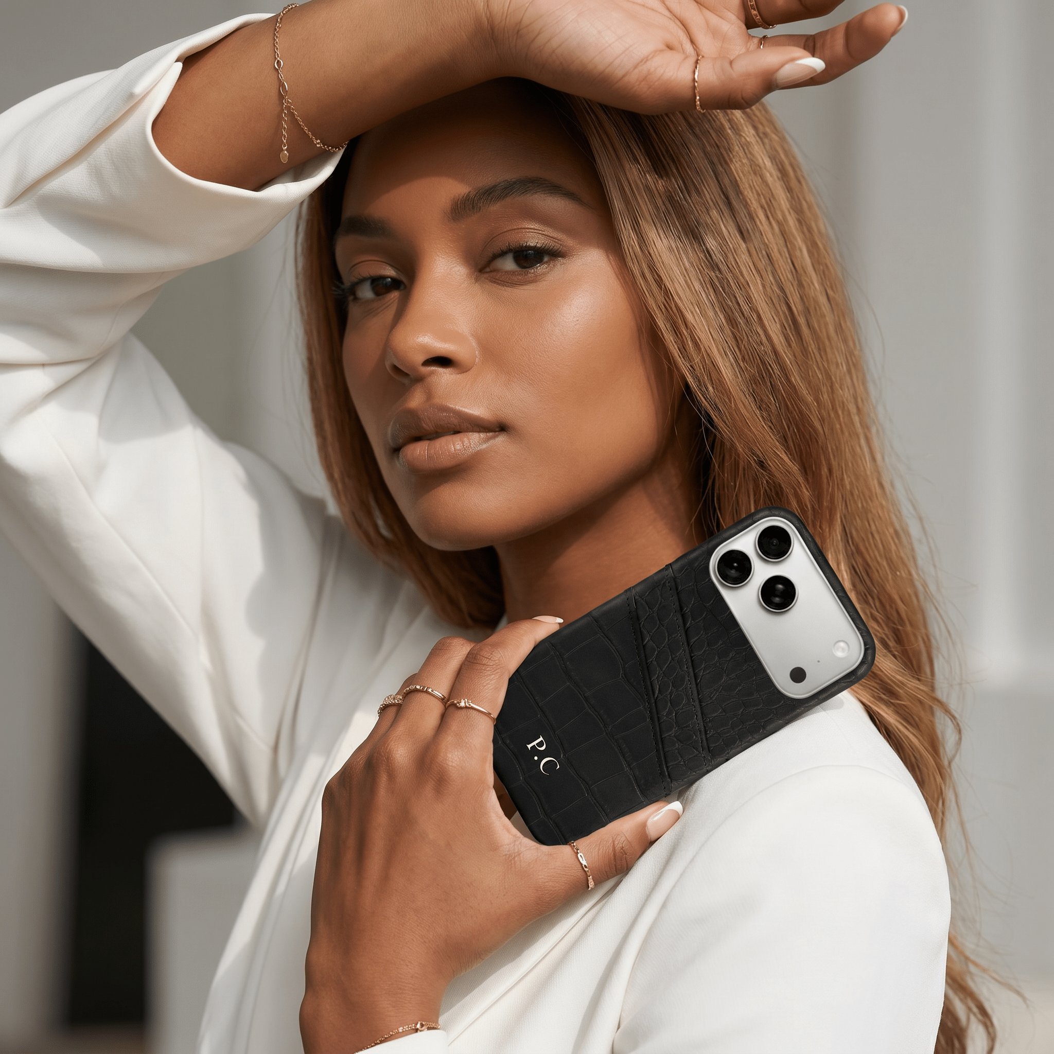 Black Crocodile iPhone Case - Poly Bands