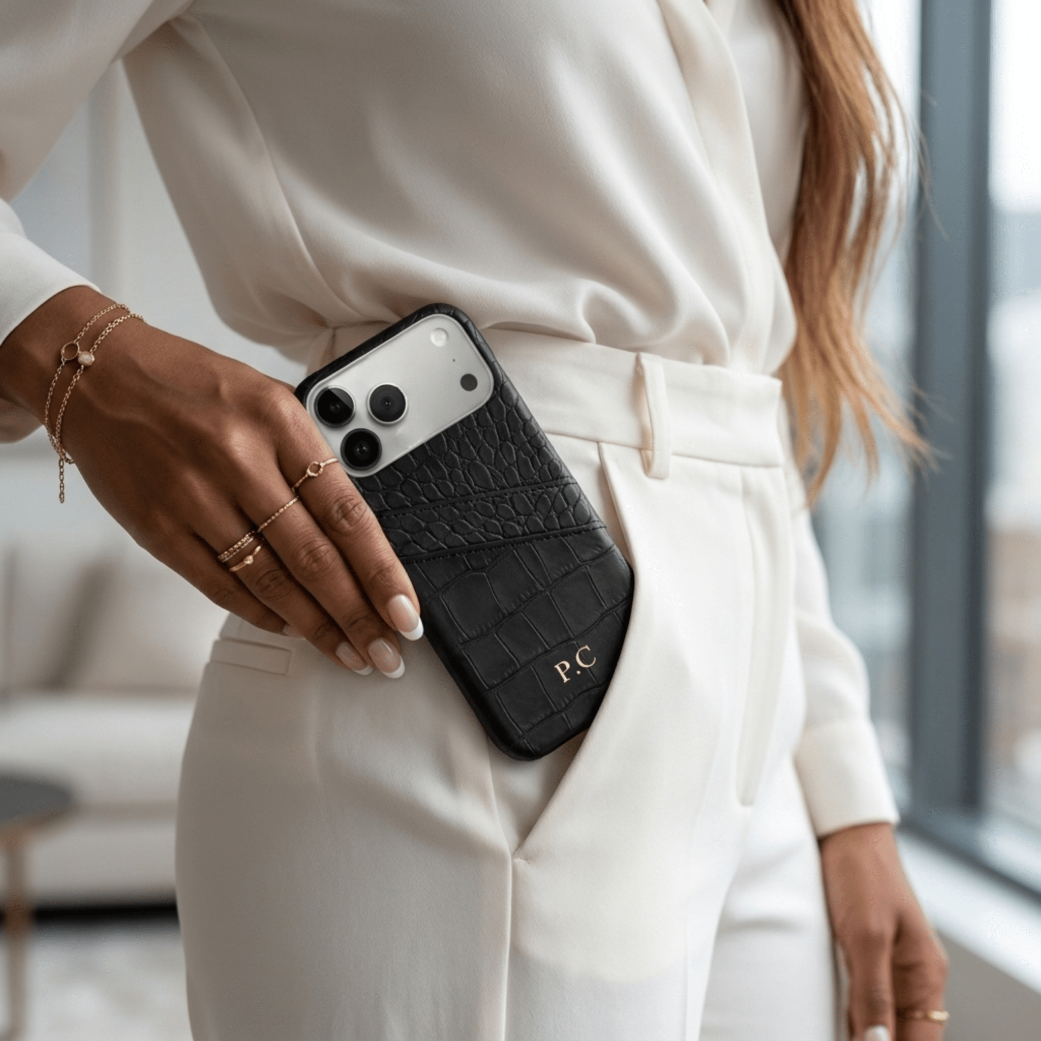 Black Crocodile iPhone Case - Poly Bands