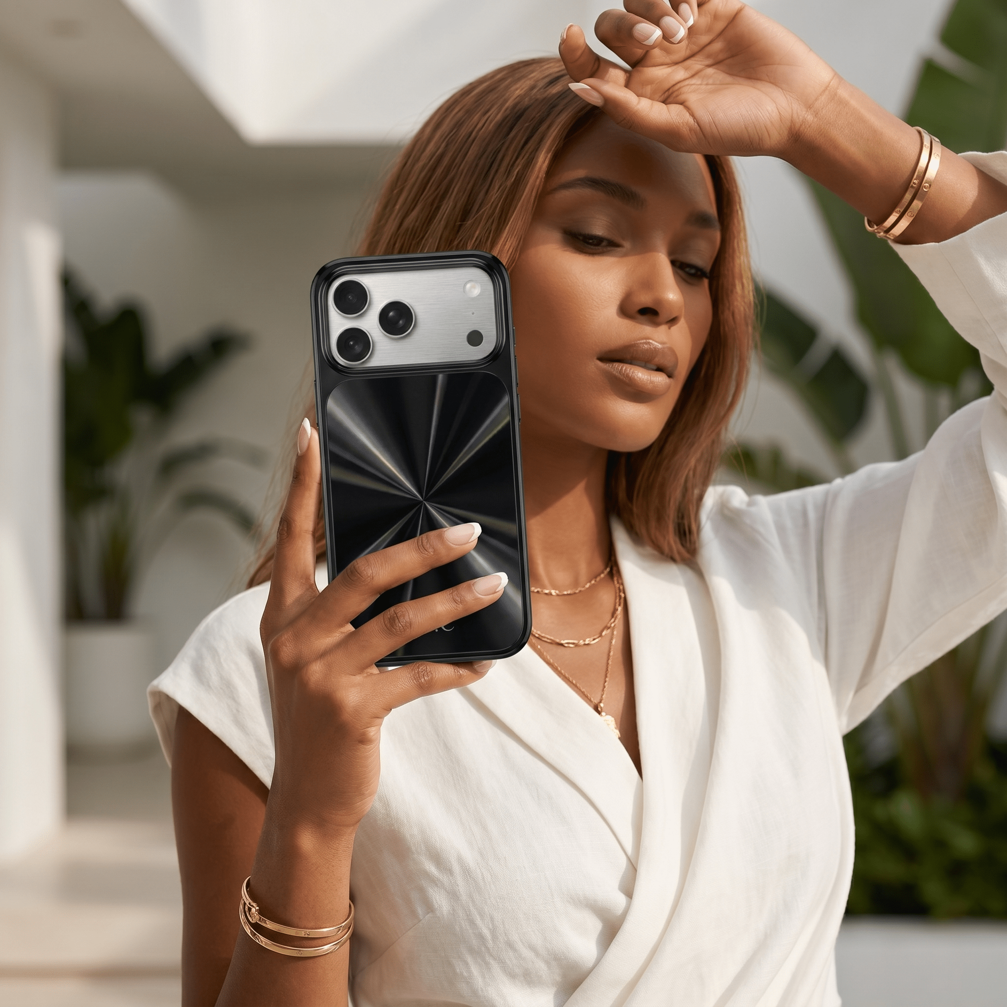 Black Flashy iPhone Case - Poly Bands