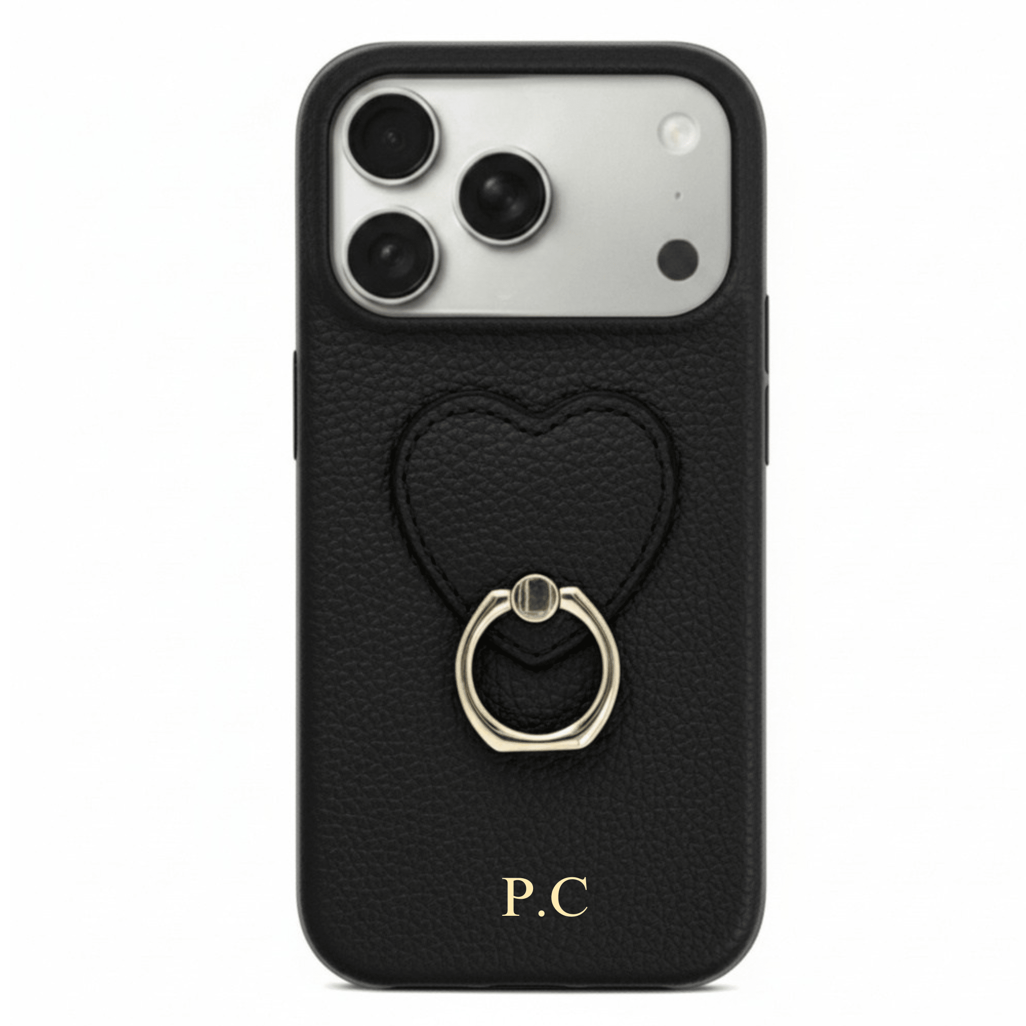 Black Heart Ring Leather iPhone Case - Poly Bands