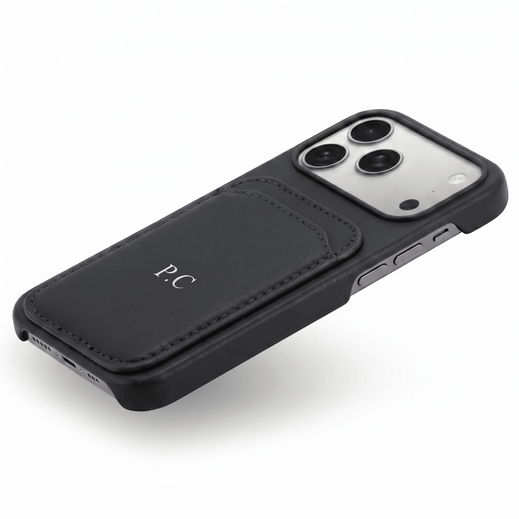 Black iPhone Case with Card Holder - Poly Bands