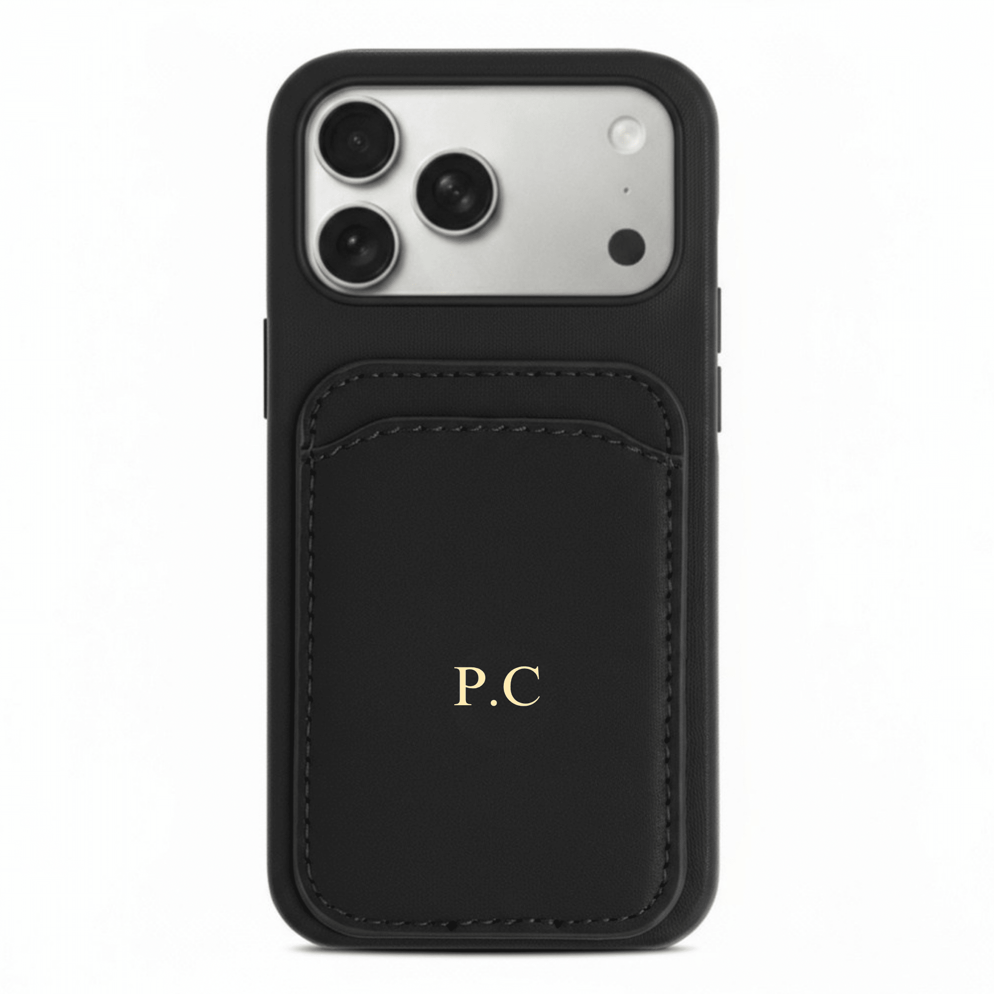 Black iPhone Case with Card Holder - Poly Bands