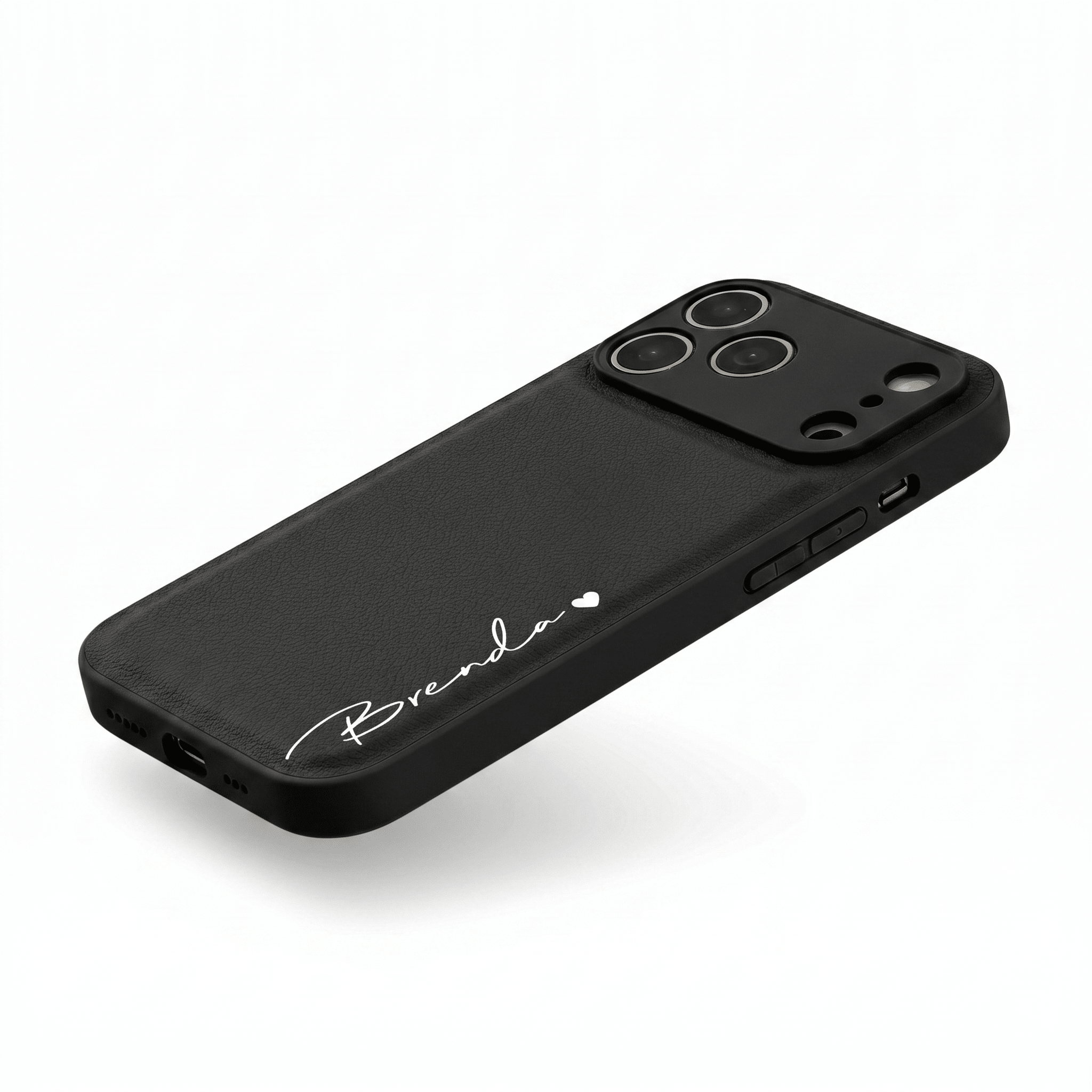 Black Leather iPhone Case - Poly Bands