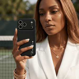 Black Leather iPhone Case - Poly Bands