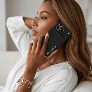 Black Leather iPhone Case - Poly Bands
