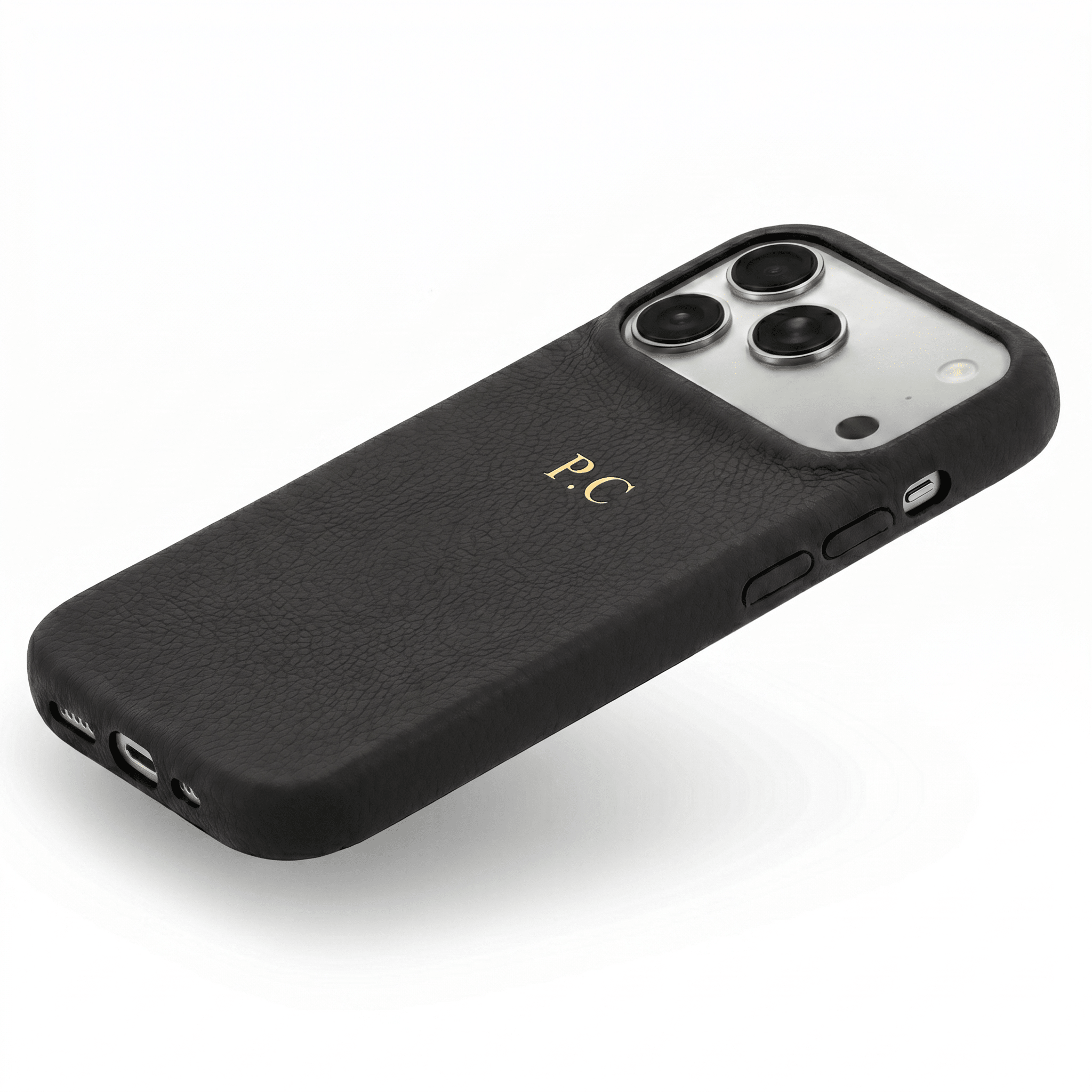 Black Leather iPhone Case - Poly Bands