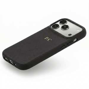 Black Leather iPhone Case - Poly Bands