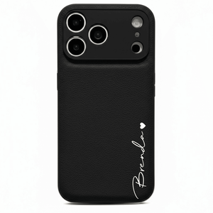 Black Leather iPhone Case - Poly Bands