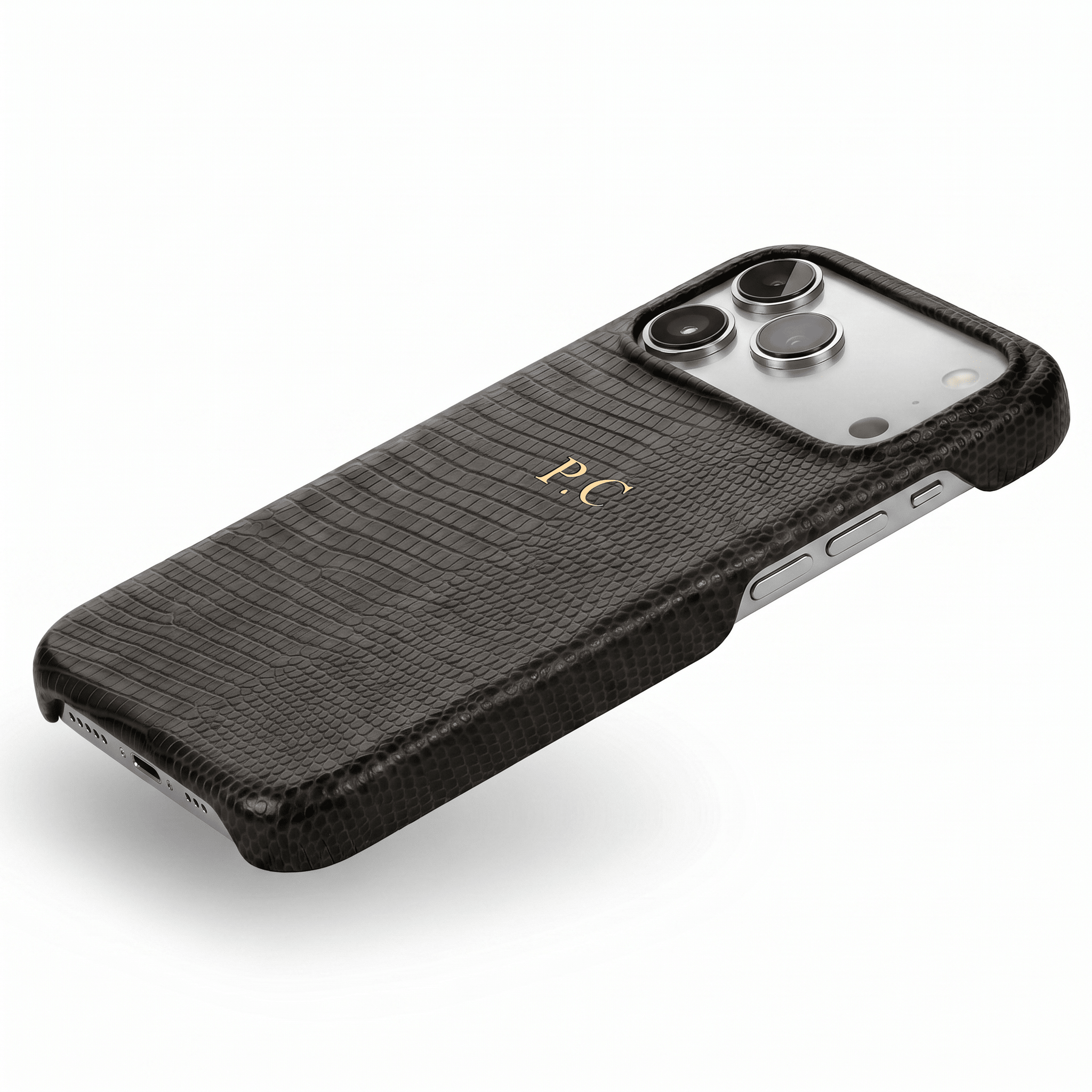 Black Leather Snake iPhone Case - Poly Bands