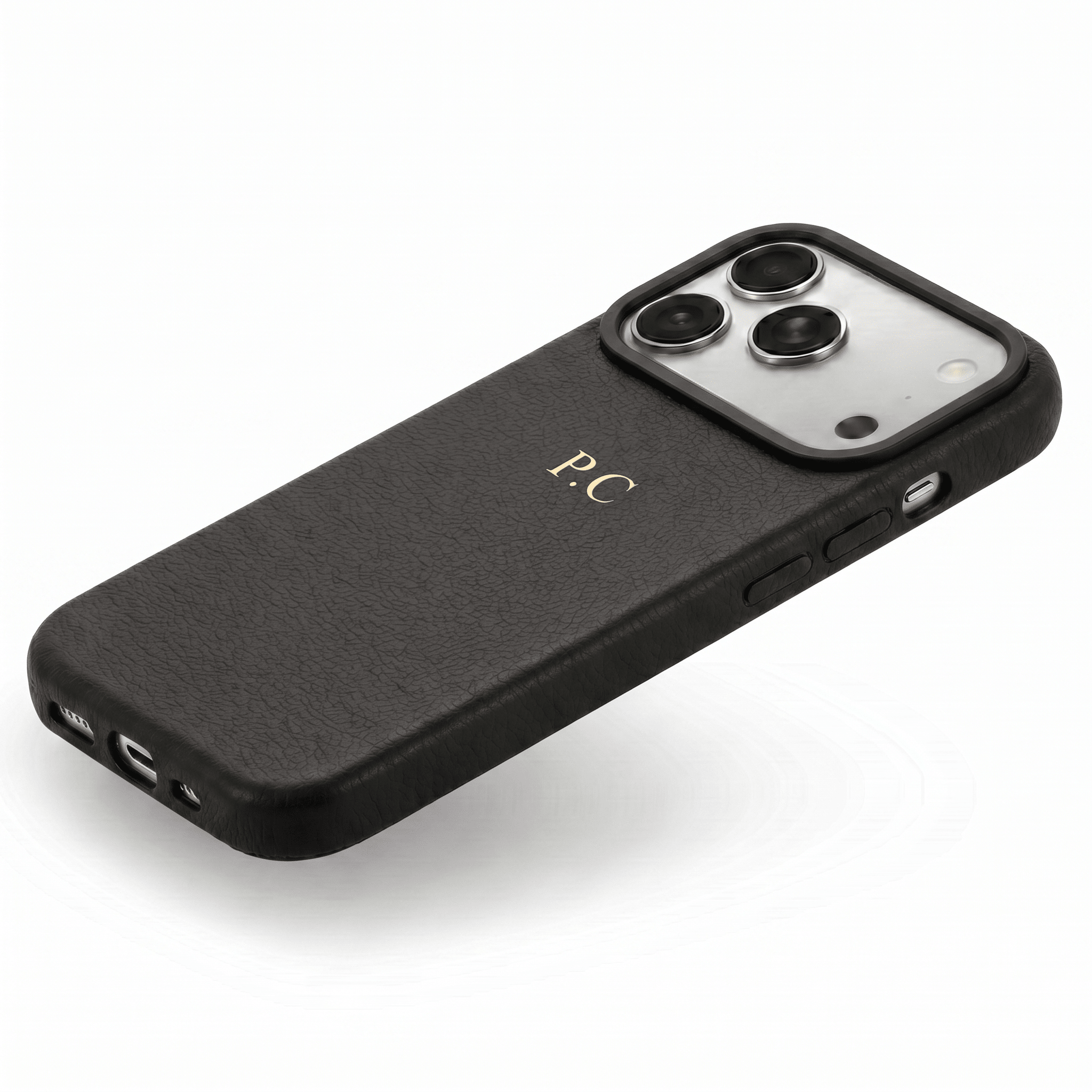 Black Magnetic Leather iPhone Case - Poly Bands