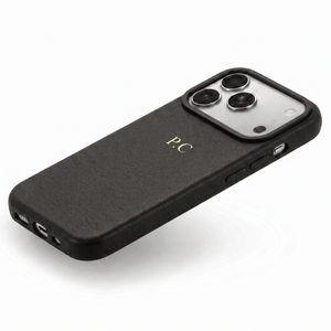 Black Magnetic Leather iPhone Case - Poly Bands