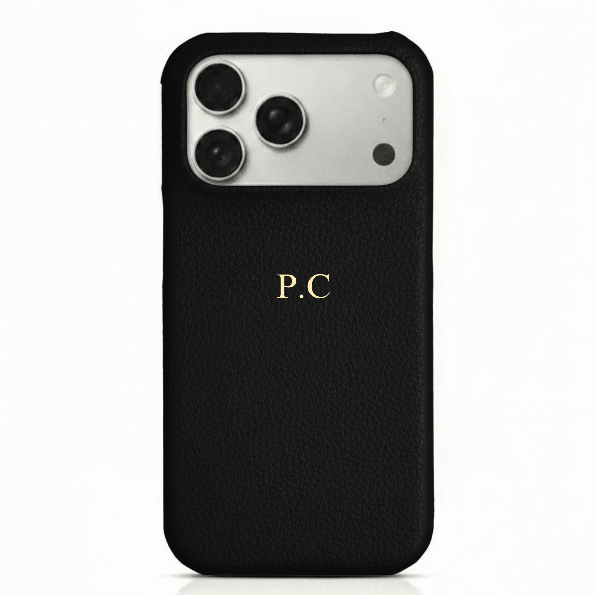 Black Pebble Leather iPhone Case - Poly Bands