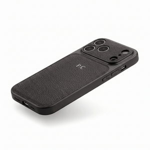 Black Personalized iPhone Case With Leather - Poly Bands