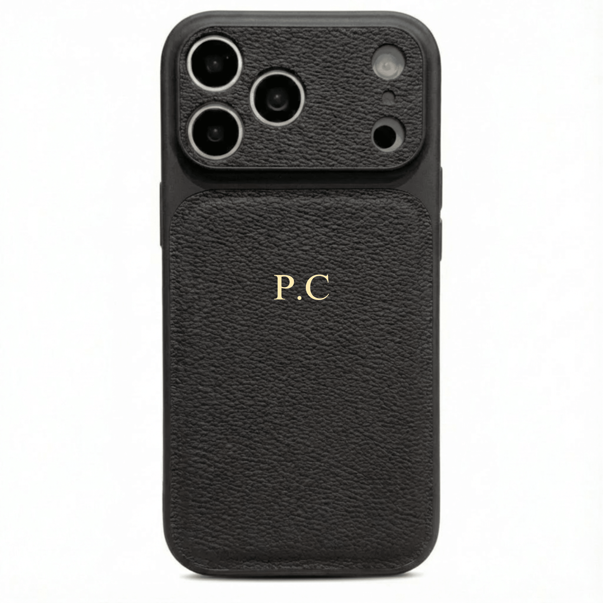 Black Personalized iPhone Case With Leather - Poly Bands