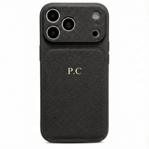 Black Personalized iPhone Case With Leather - Poly Bands