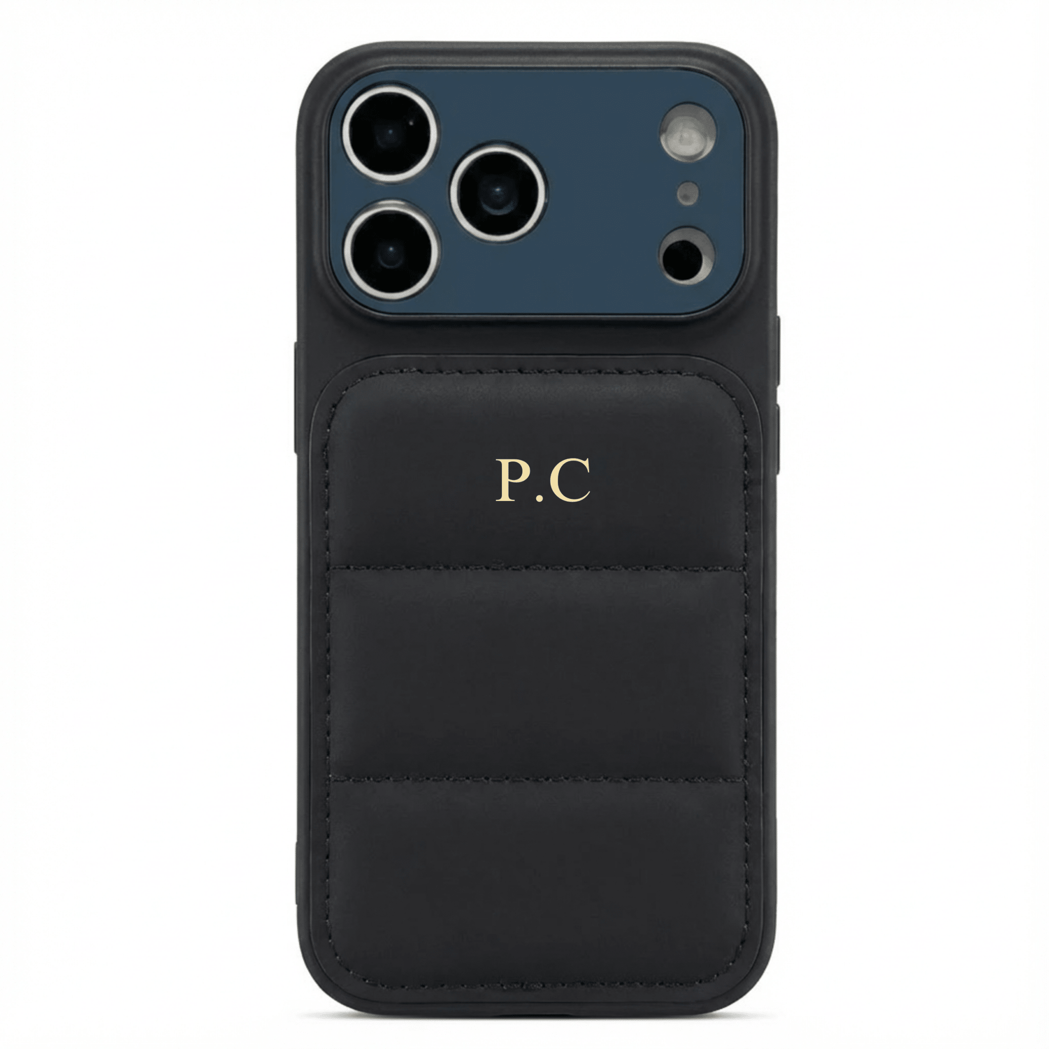 Black Personalized iPhone Leather Case - Poly Bands