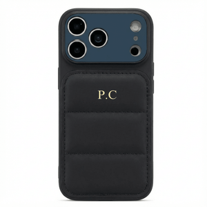 Black Personalized iPhone Leather Case - Poly Bands