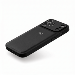 Black Personalized Leather iPhone Case - Poly Bands