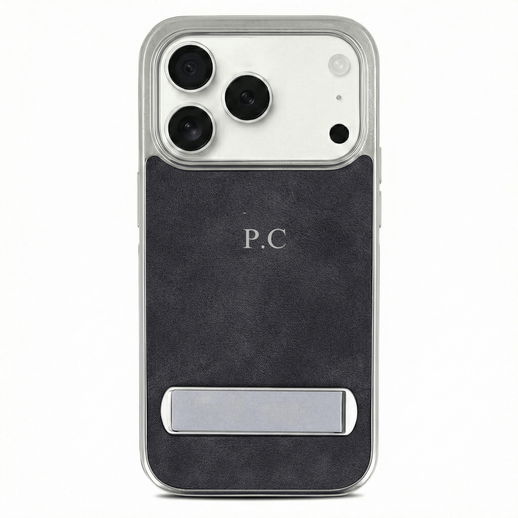 Black Suede iPhone Case With Stand - Poly Bands