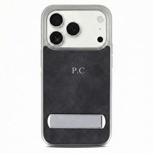 Black Suede iPhone Case With Stand - Poly Bands