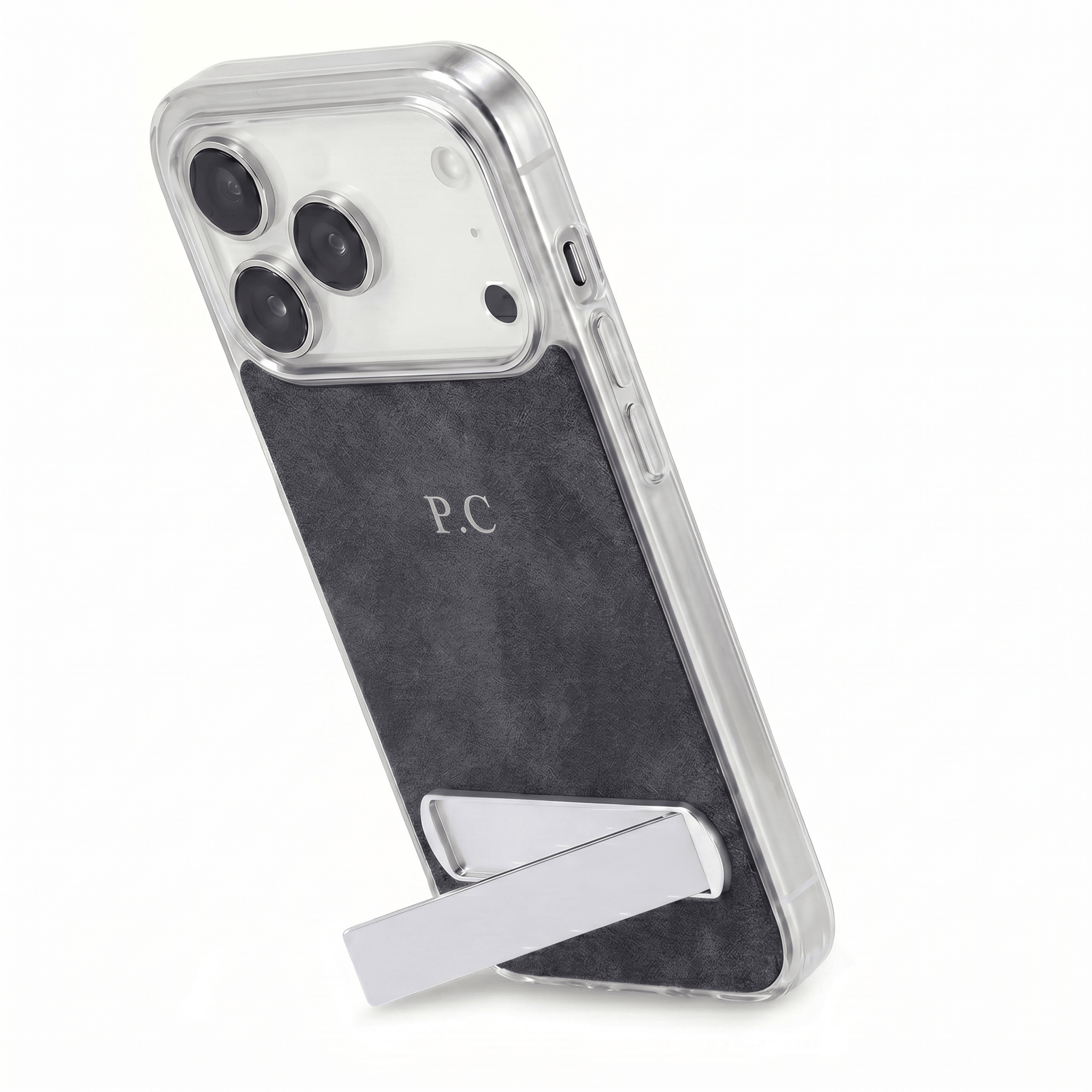 Black Suede iPhone Case With Stand - Poly Bands