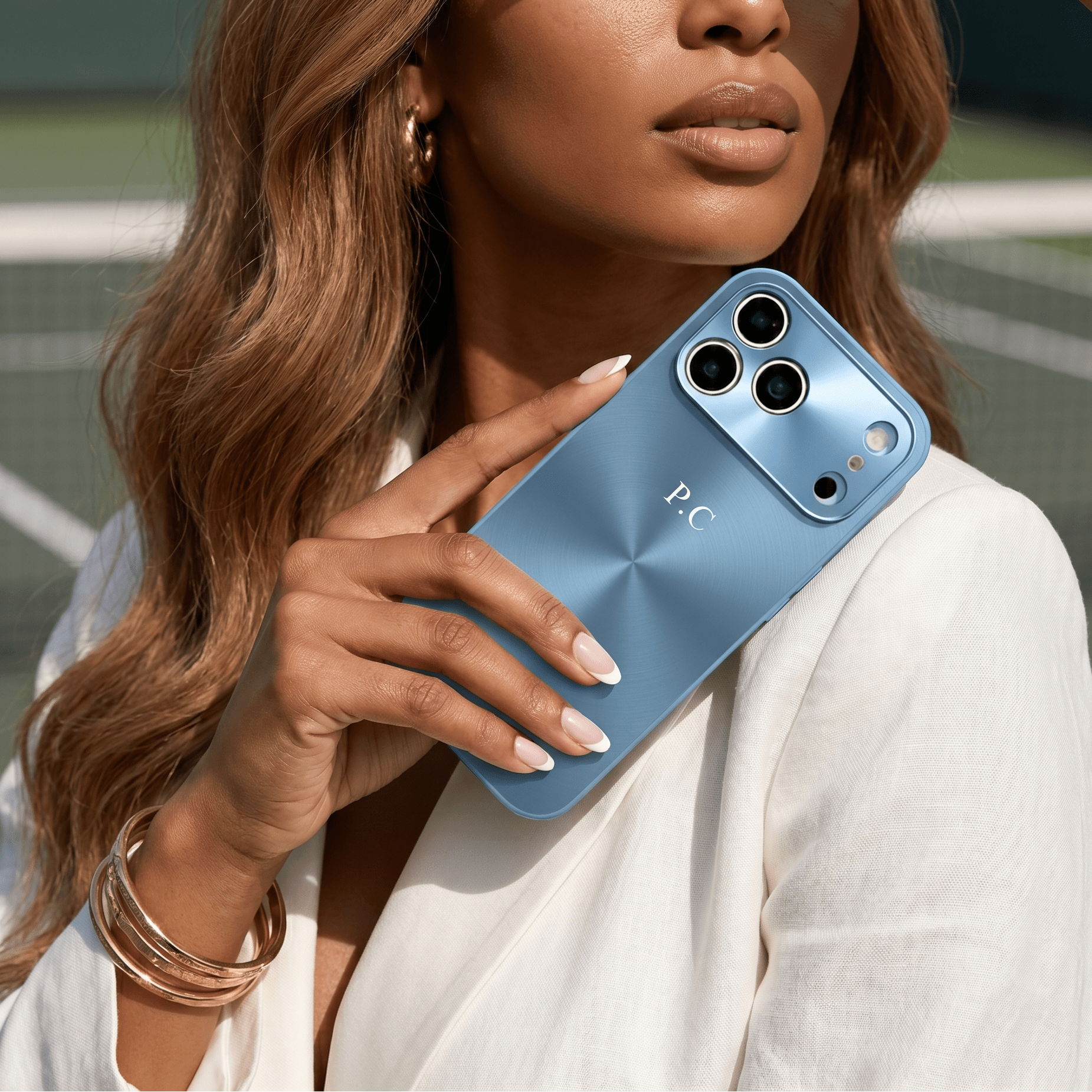 Blue Flashy Alu iPhone Case - Poly Bands