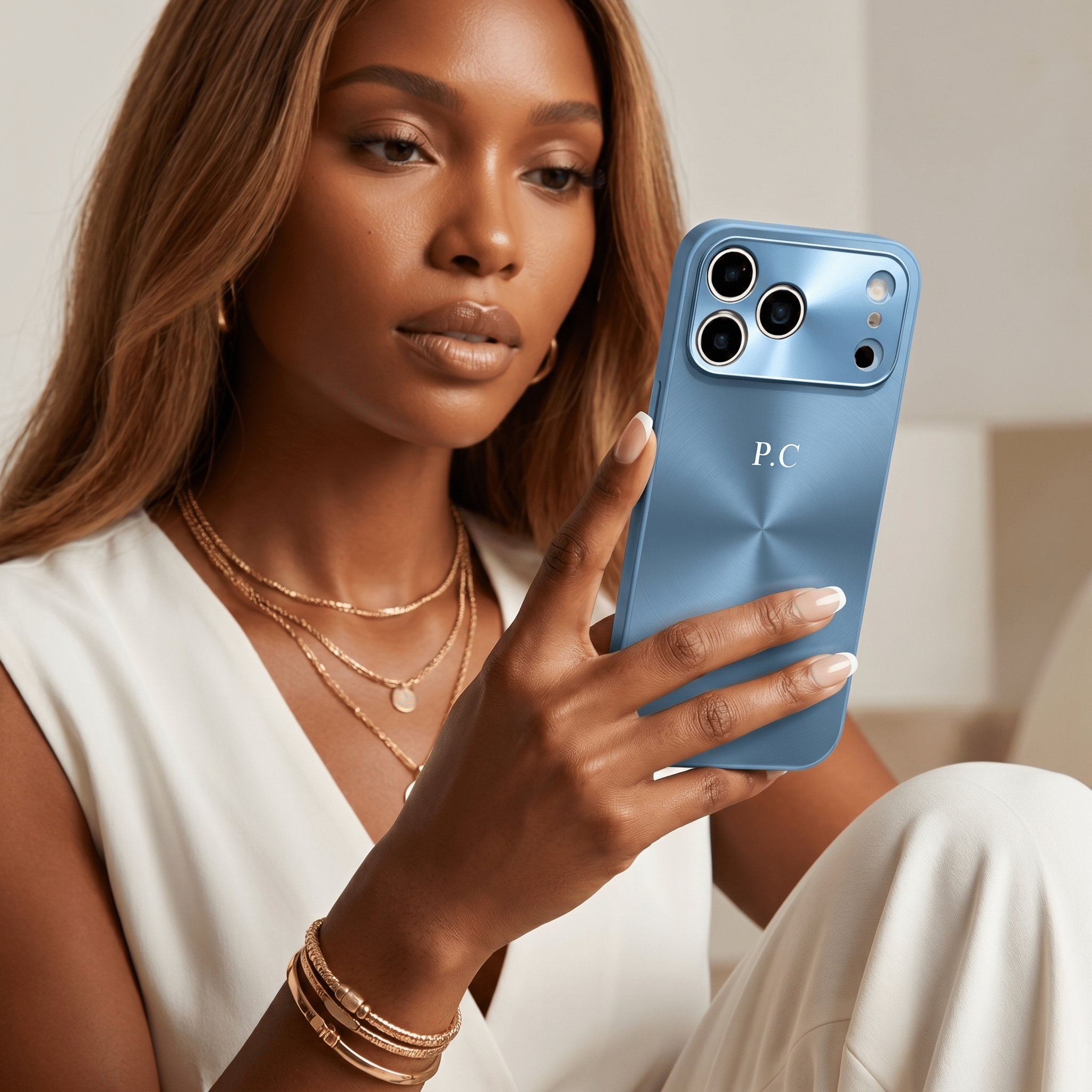 Blue Flashy Alu iPhone Case - Poly Bands