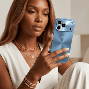 Blue Flashy Alu iPhone Case - Poly Bands