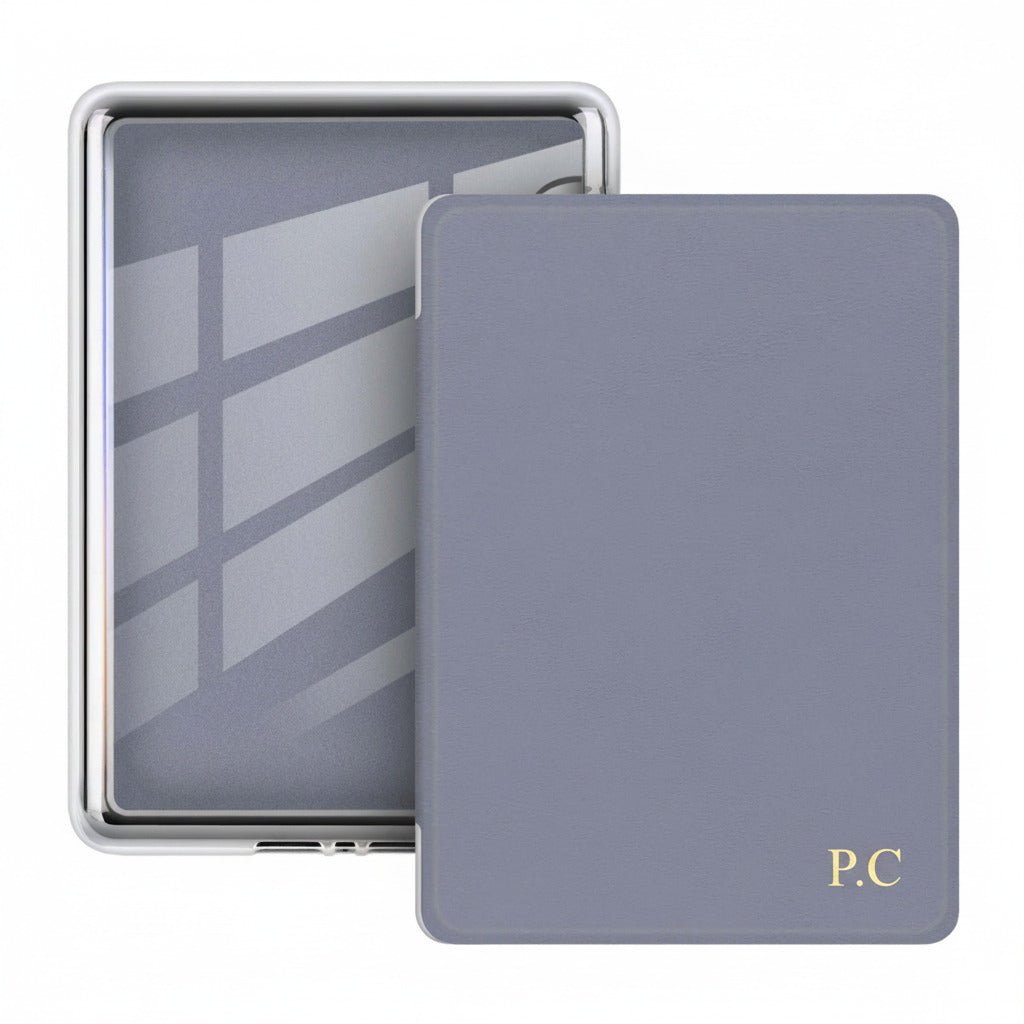 Blue Gray Leather Kindle Case - Poly Bands