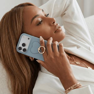 Blue Heart Ring Leather iPhone Case - Poly Bands