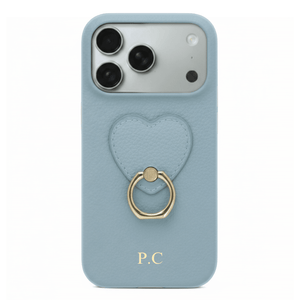 Blue Heart Ring Leather iPhone Case - Poly Bands