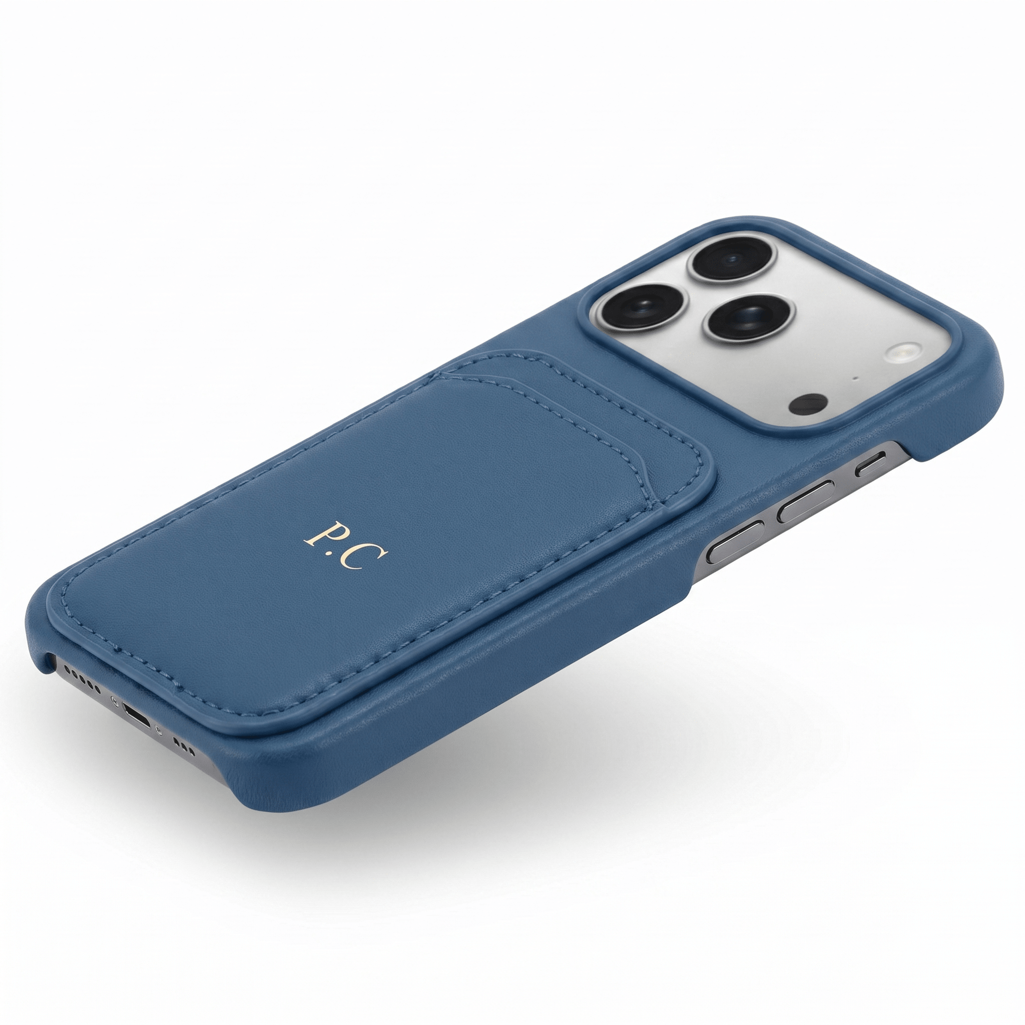 Blue iPhone Case with Card Holder - Poly Bands
