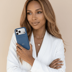Blue iPhone Case with Card Holder - Poly Bands