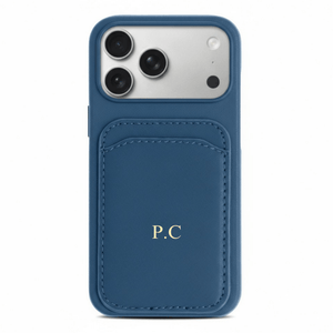 Blue iPhone Case with Card Holder - Poly Bands