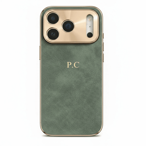 Blue Lambskin Leather Custom iPhone Case - Poly Bands