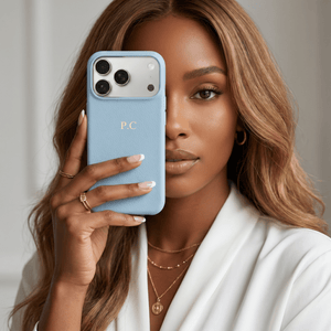 Blue Leather iPhone Case - Poly Bands