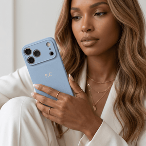 Blue Leather iPhone Case - Poly Bands